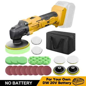 Cordless Car Buffer Polisher Fits 20V Batteries(No Battery) Brushless Dual Action Polisher Variable Speed Car Cleaning & Detailing Kit with Accessories