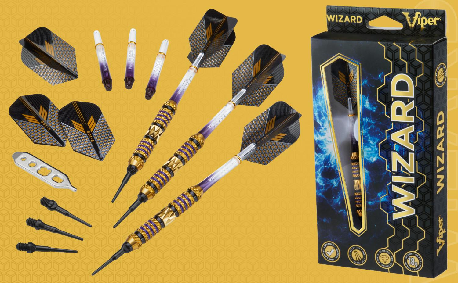 Viper Wizard Blue/Black Soft Tip Darts 18 Grams Viper Wizard Blue/Black Soft Tip Darts 18 Grams
