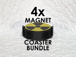 4x Radioactive Fallout Magnet/Coaster Bundle - 3D Printed Gift for Fans