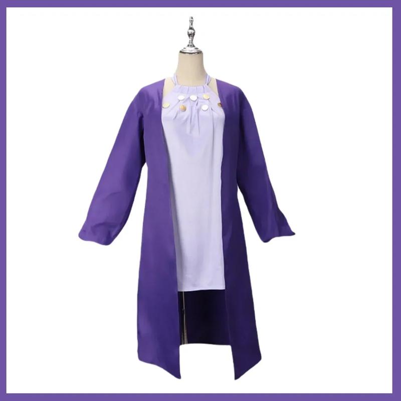 2026 Halloween Costume de Cosplay Anime Nico Robin, manteau violet Miss Allsunday, robe à bretelles châle, perruque pour Gifts