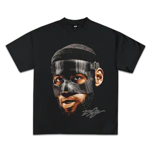 LeBron James Masked Graphic Tee, Y2K Rap Streetwear T-Shirt, Unisex Crew Neck, Vintage Hip-Hop Graphic, Sports Style, Casual Cotton Fit