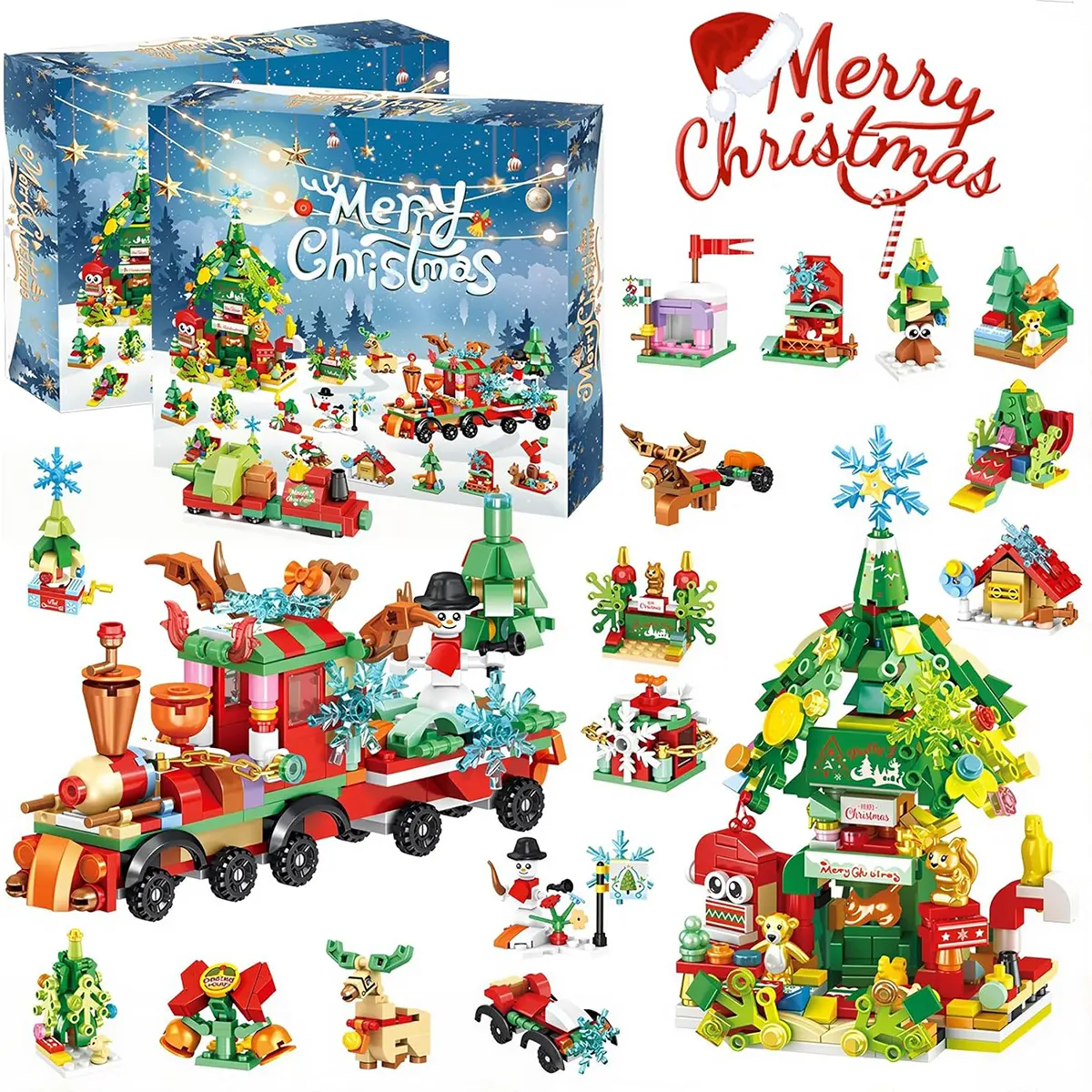 2026 Christmas Building Block Advent Calendar, 24 Days Holiday Countdown Calendar