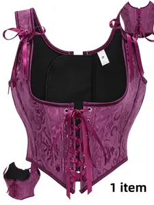Court Style Shaping Top, Jacquard Pattern Waist Shaping Outerwear, Fishbone Bra for All Seasons, Fashionable Binding Design