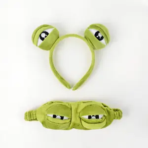 Sad Frog Funny Plush Cartoon Hairband Eye Patch