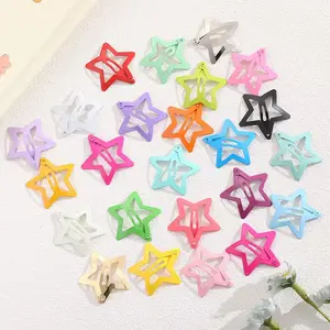 20pcs Dopaamine Star Hair Clips, Cute Girl Colorful Small Clips, Candy Color Hairpins, Bangs Hair Accessories, Hair Clip Set