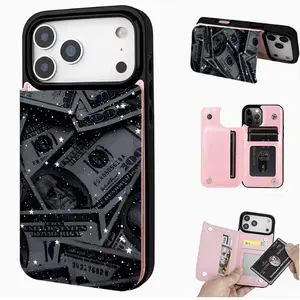 Black background with US dollar stars Phone Case for iPhone 17 AIR 17 PRO 16 PRO15 PRO MAX 14 PLUS 13 PRO 12 11 PRO XS MAX X XR Plus and Samsung Galaxy S22 to Galaxy S25 PLUS Ultra Shockproof Protective Cover Full Protection Anti-Drop