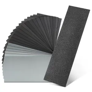 24 count Sandpaper Assortment 12 Grits Wet Dry Sandpaper Sheets,Silicon Carbide Sanding Paper 120 to 3000 Grit Fine Sandpapers and Coarse Sand Paper for Metal,  Furniture and Automotive (9x3.6 Inch)