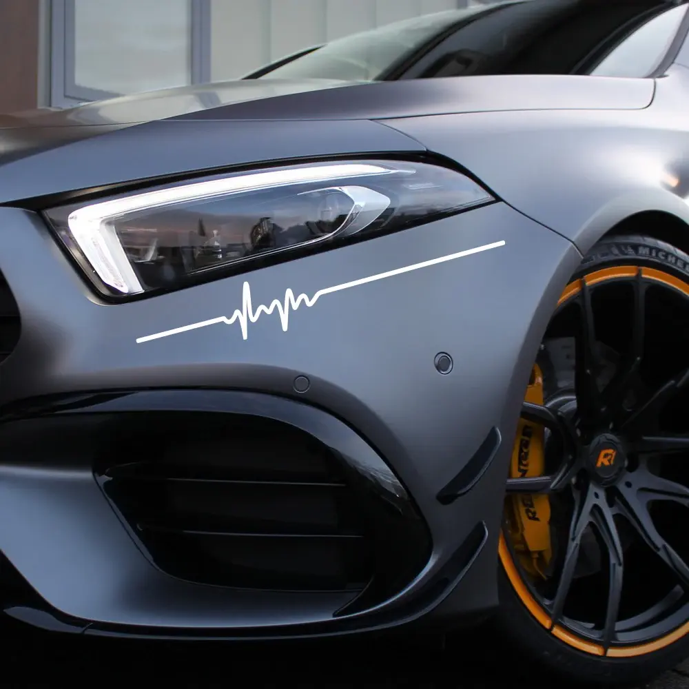 Graphics ECG Heartbeat Strip Stickers Car Body Windows Hood Bumper Decor Decal Vinyl Decoration Auto Tuning Para Accessories