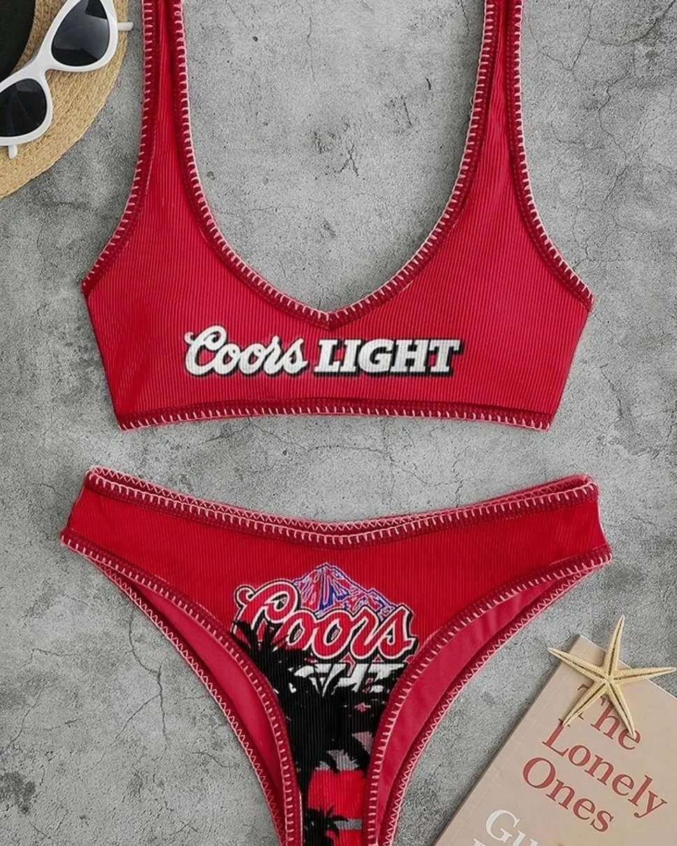 Coors Light Casual Printed Bikini Set ABU 8IG
