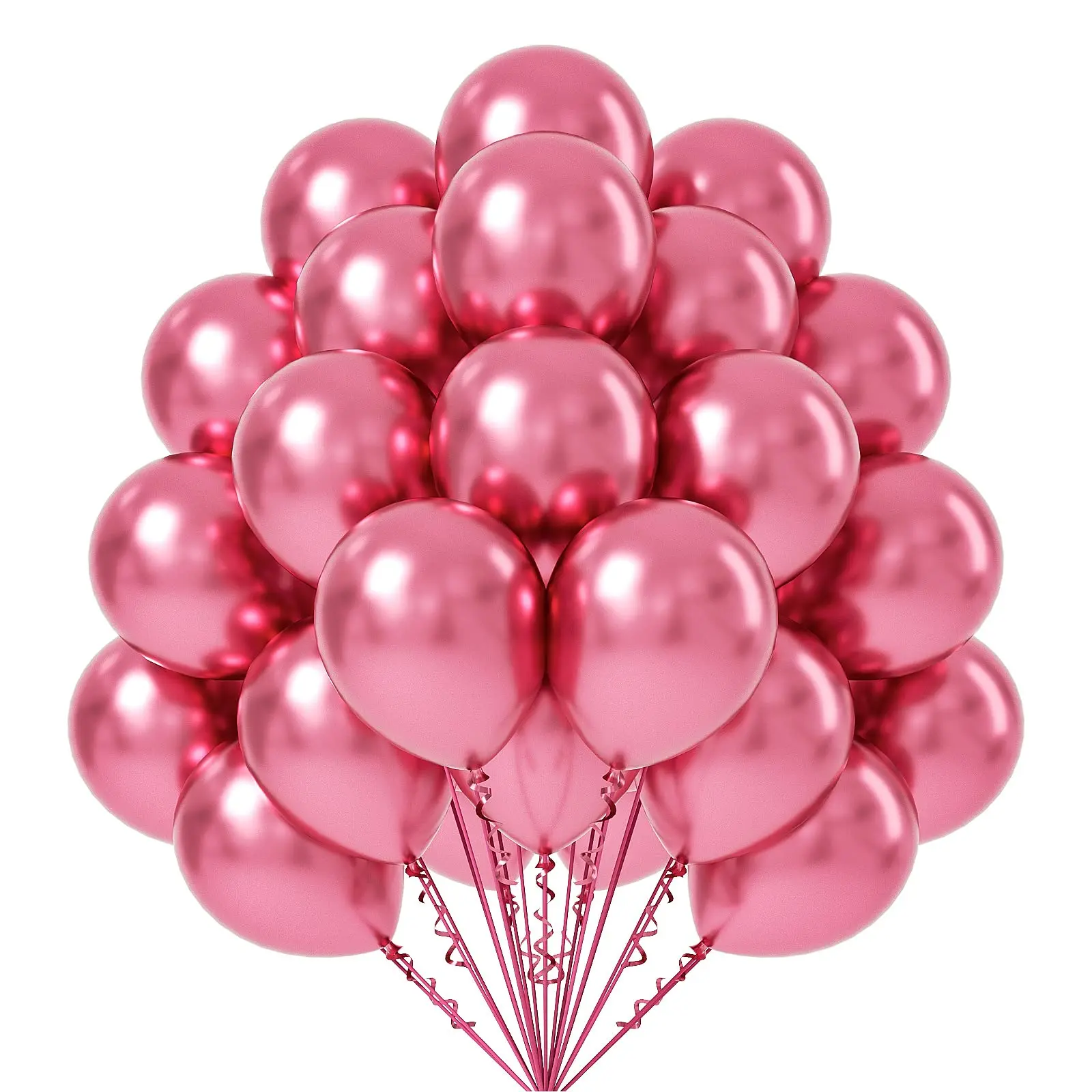 Metallic Pink Balloons 12 Inch  50 Pack Chrome Latex Party Helium Quality For Birthday Graduation Shower Wedding Bridal Engagement Decorations