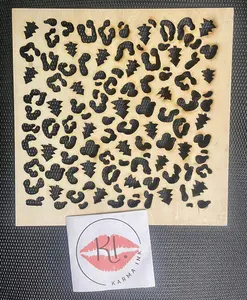 11 x 11 Wooden Leopard Print and Christmas Tree Stencil for T-Shirt Bleaching (Advanced Bleachers)