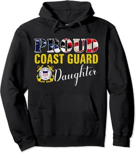 Proud Coast Guard Daughter With American Flag Gift Veteran Pullover Hoodie - Tatyanata Shop 41B08XQS8BCY