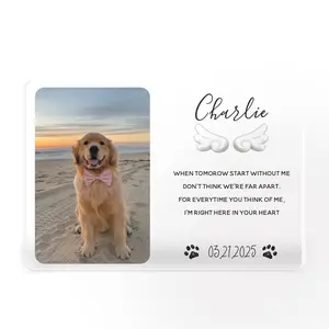 Personalized Dog Memorial Gift – Custom Pet Loss Acrylic Plaque or Photo Frame for Dog or Cat Remembrance, Pet Sympathy Gift for Pet