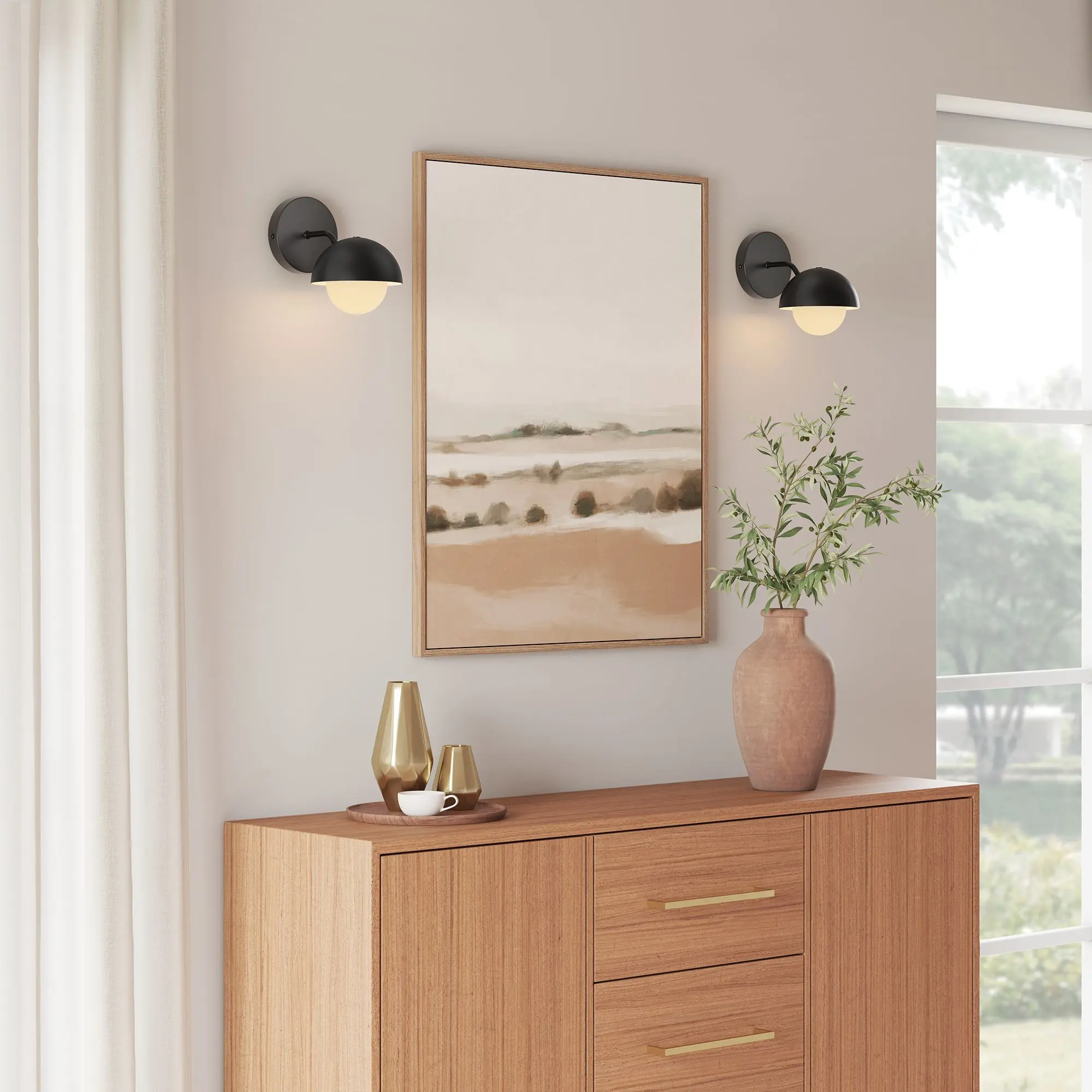 Eclipse Globe Wall Sconce in Black