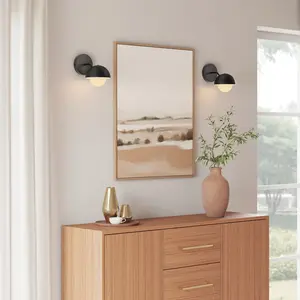 Eclipse Globe Wall Sconce in Black
