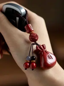 1pc Money Bag Pendant Fortune Pouch Bag Charm, Simple & Elegant, Peace & Luck-Bringing, Unisex, 2-in-1 Keychain & Phone Strap Jewelry