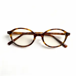 FIANPOR Oval Frame Glasses Fashionable Brown Unisex Eyewear for Men & Women Stylish & Comfortable Design