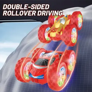 4WD Stunt RC Car | 360° Flip Dual-Sided Drift Spider Remote Control Car | 2 Rechargeable Batteries | Suspension Toy for Boys Ages 3-12