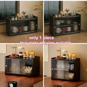 Acrylic Desktop Storage Box, Moveable Dustproof Cup & Tea Organizer, Ideal for Office and Home Use, Space-Saving Design