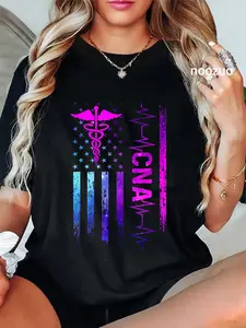 100% Cotton Unisex CNA Job Certified Nursing Assistant T-Shirt Casual Top