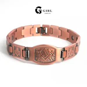 GGIRL Men's Niche-Design Adjustable Copper Bracelet - Ergonomic, Durable, Comfortable to Wear, Masculine Charm, Freely Adjustable Length, Ideal Gifts for Boyfriend, Jewelry Accessory, Durability