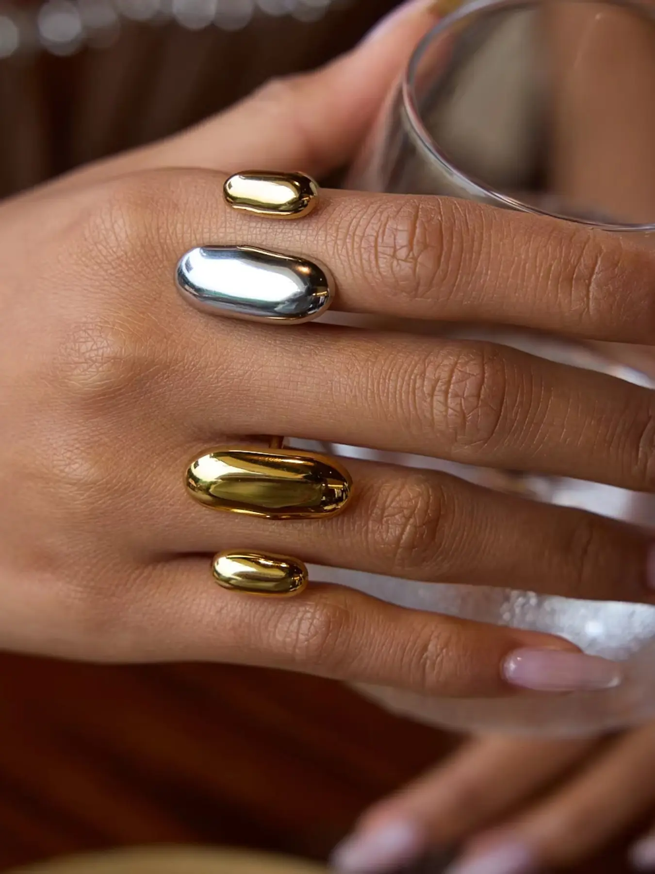 Water Drop Ring, Versatile All, Non-Fading Waterproof, Stackable Silver, Minimalist Jewelry, Tiktok Trendy