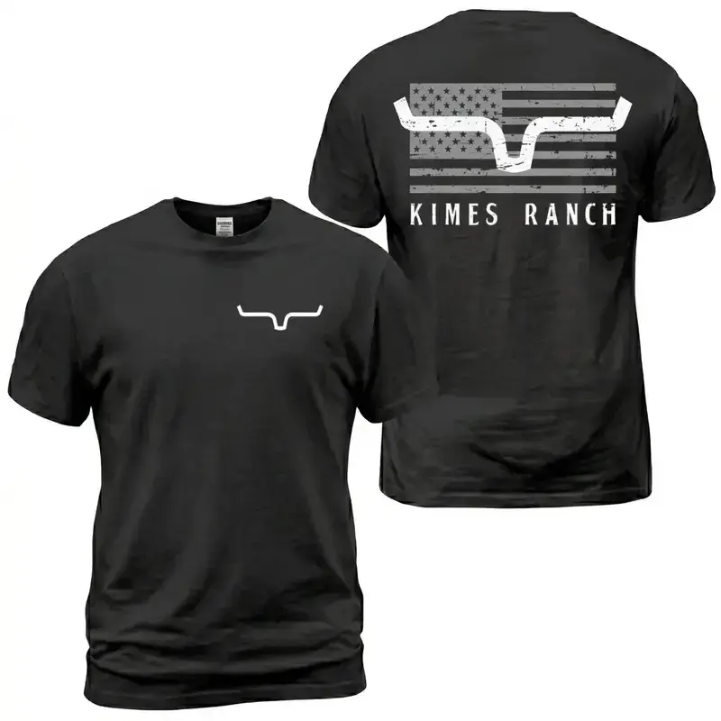 Oversized Two-Sided Western Bull Horn Flag Tee, For Men For Women shirt, Unisex shirt Top Menswear