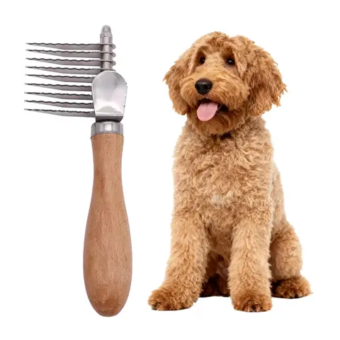 Dog Comb for Dematting Detangling Brush for Dogs & Cats - Gently Removes Mats from Undercoat Fluffs Fur for Poodles Golden Retrievers and Long-Haired Pets Stainless Steel Pet Grooming Comb Removes Dead Detangler Brush for Dogs Comb Tool for Grooming tikto