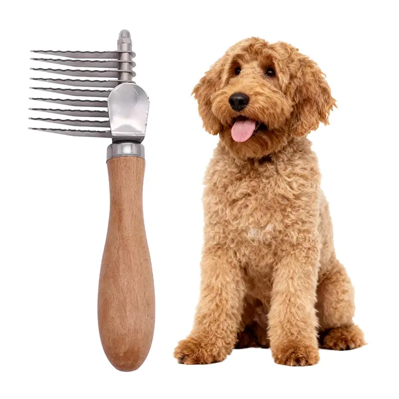 Dog Comb for Dematting Detangling Brush for Dogs & Cats - Gently Removes Mats from Undercoat Fluffs Fur for Poodles Golden Retrievers and Long-Haired Pets Stainless Steel Pet Grooming Comb Removes Dead Detangler Brush for Dogs Comb Tool for Grooming tikto