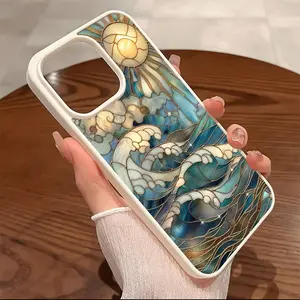 Premium Magnetic Phone Cases for iPhone11/12/13/14/15/16//17/Air/promax/Plus Art Sea Waves Sun Totem y2k cased MagSafe Ready, Anti-Fall, Springtok and Ultra-Thin Design |     Perfect for Everyday Use Protector Aesthetic Screen Protector