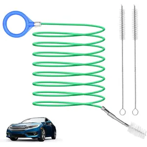 Auto Sunroof Cleaning Tool, 120 Inch Long Flexible Tube Brush, 2 count 7 inch Pipe Cleaner for  Sunroof, Windshield Wiper Drain Hole