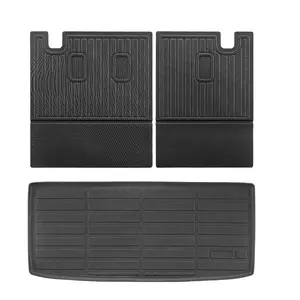 VEVOR Cargo Mats Compatible with 2016-2022 & 2023-2024 Honda Pilot, Custom Fit TPE Cargo Liner Set for SUVs, Trunk and Back Seat Protector Replacement, Black, Trunk Mat and Backrest Mats