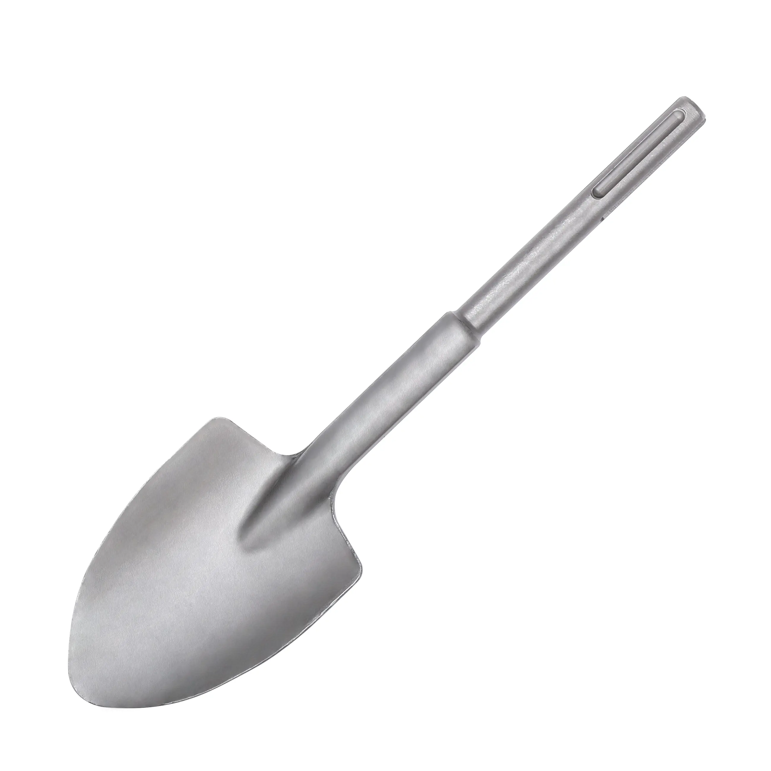 Vearter SDS Max Shank High-Hardness Metal Shovel - 40CrMo Steel Curved Blade Tool, 16-1/8" Total Length, Dusting-Resistant, Deformation-Proof, Lasts 3× Longer for Gardening, Landscaping Clay/Packed Soil Digging