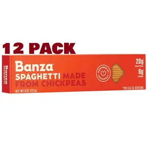 12 Pack Banza Pasta,Chickpea,Spaghetti 8 oz (Pack of 12) Carb Fiber
