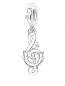 Cute Cartoon Note Pendant with Zirconia, Silver Color Copper Charm, Elegant Animal Pattern, Perfect Gift for Friends, All Seasons Accessory