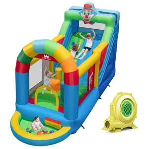 COSTZON Mini Bounce House, Inflatable Bounce House w/Blower, Inflatable castle for Backyard, Outdoor, Party Gift for kids children，fathersdaygift