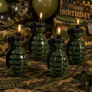 4 pack Video Game Themed Birthday Candle Decor - Fun 3D Grenade Candle Cake Decorations, Perfect For Battle Upgrade Themed Parties - Unique Game-Themed Cake Candle Decorations For Boys And Teens