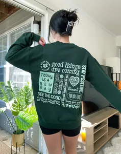 Positive Quotes Trendy Sweatshirt Cute Crewnecks Mental Health Shirt Trendy T-shirt,  Hoodie and Sweater Cotton