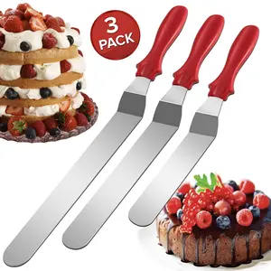 A Set of Three Stainless Steel Cake Smoothing Tools in 15.24/20.32/25.4 cm for Neutral Cakes, Commonly Used Baking Decoration Tools, Kitchen Spatulas for Spreading Batter, Versatile Kitchen Utensils, Bestsellers on .