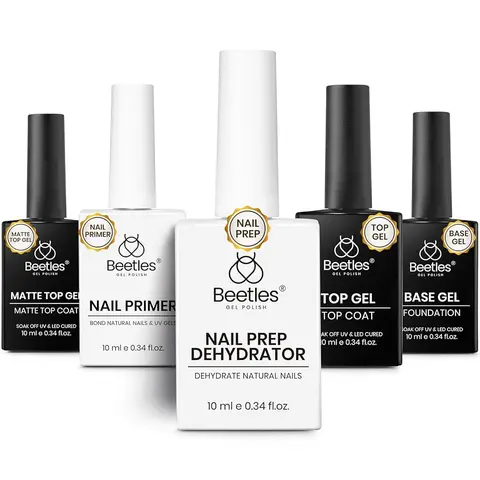 Beetles Gel Polish Set - Top Coat, Base Coat, Nail Dehydrator & Primer, Nail Glue, Peel Off Base Gel, Builder Gel, Liquid Latex, Cuticle Oil  Cosmetic Acrylic  Manicure mothersdaygift Spring Nail Summer Nail Vacation Nail #SummerVibes