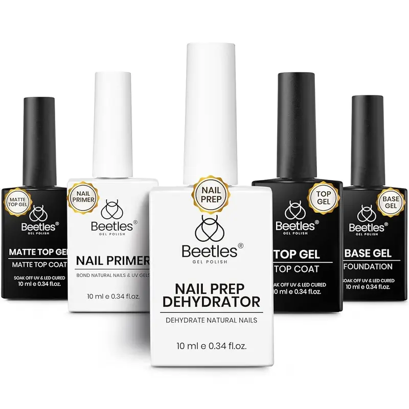 Beetles Gel Polish Set - Top Coat, Base Coat, Nail Dehydrator & Primer, Nail Glue, Peel Off Base Gel, Builder Gel, Liquid Latex, Cuticle Oil Cosmetic Acrylic Manicure mothersdaygift Spring Nail Summer Nail Vacation Nail #SummerVibes