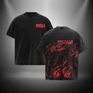King Ghidorah vs Godzilla King of the Monsters Vers Gojira Washed TShirt Hoodie Sweater Monster Vers Toho Vers Menswear Gift for movie fans Top Apparel Classic Oversized Seamless Simple Straight Man Clothes Cotton designer shirts