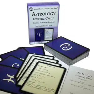 Living Magick ASTROLOGY LEARNING CARDS - Learn the basics of Astrology faster and more easily - Astrology Flash Cards, Beginners & Advanced - Zodiac Signs, Planets, Horoscopes, Birth Charts, Houses