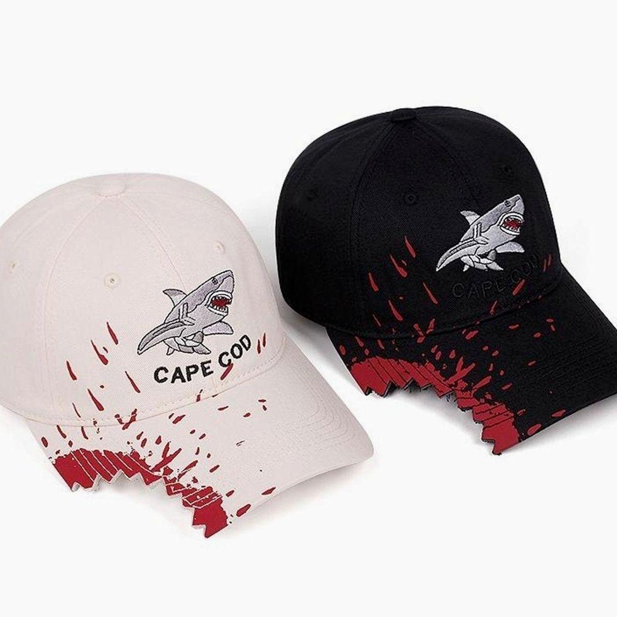 Shark Embroidered Creative Edge Baseball Cap for Men and Women, Trendy Streetwear Fashion Hat, Casual Outfits Cap