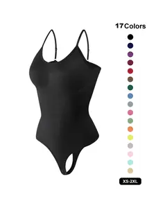 Seamless Multi-Color Strapless Vneck Shapewear Bodysuit for Women, Tight Waist, Tummy Control, Butt Lifting, All Seasons, Regular Length