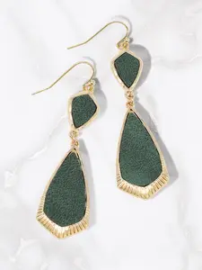 Textured Faux Leather Drop Earrings