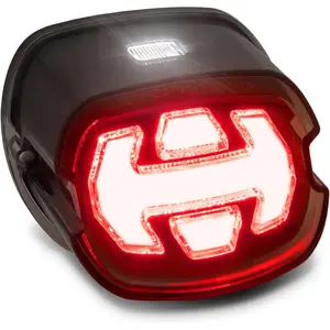 Brake Tail Light For Harley Davidson-DOT Arrow-Designed Square License Running Red Smoked Rear Stop Taillight For Sportster, Dyna, Fatboy, Road King, Electra Glide Ultra, Softail Heritage