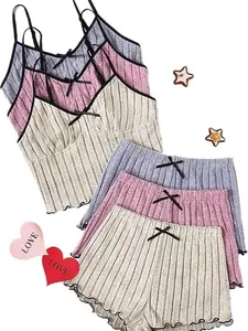 SERACAL 3pc Women Heart Print Nightgown - Soft & Breathable Sleep Dress, Cozy Loungewear for All Night Comfort