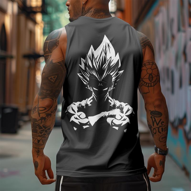 Urban Street Dragon Ball DBZ Vegeta Unisex Summer outfits men streetwear 80s 90s graphic tees cotton Anime tank tops men gifts
