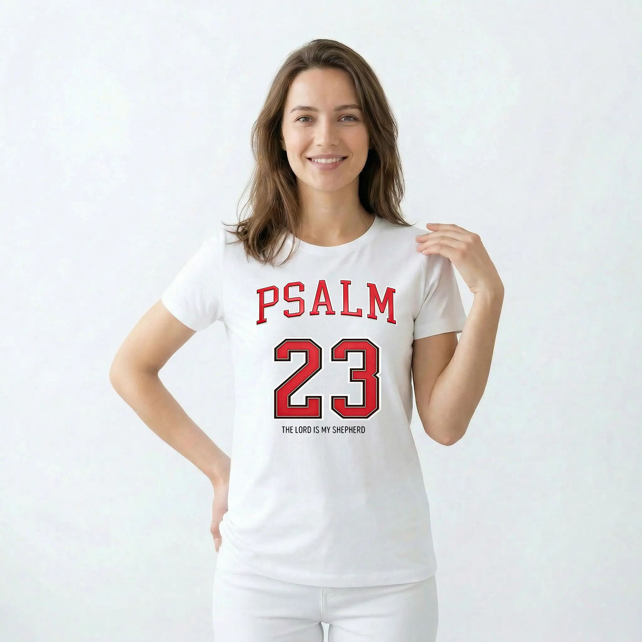 classic letter size 23 printed T-shirt, high-quality printed cotton retro fashion brand T-shirt, suitable for summer T-shirt, holiday gift humor tee jesus graphic novelty pattern vintage streetwear graphic tee faboutique tees,printed tee,Casual Street tee